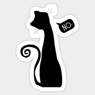 Black Cat Says No Sticker